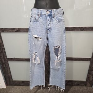 Aero Aeropostale 90s Baggy Jeans sz 000 -- 100% Cotton - Raw Hem